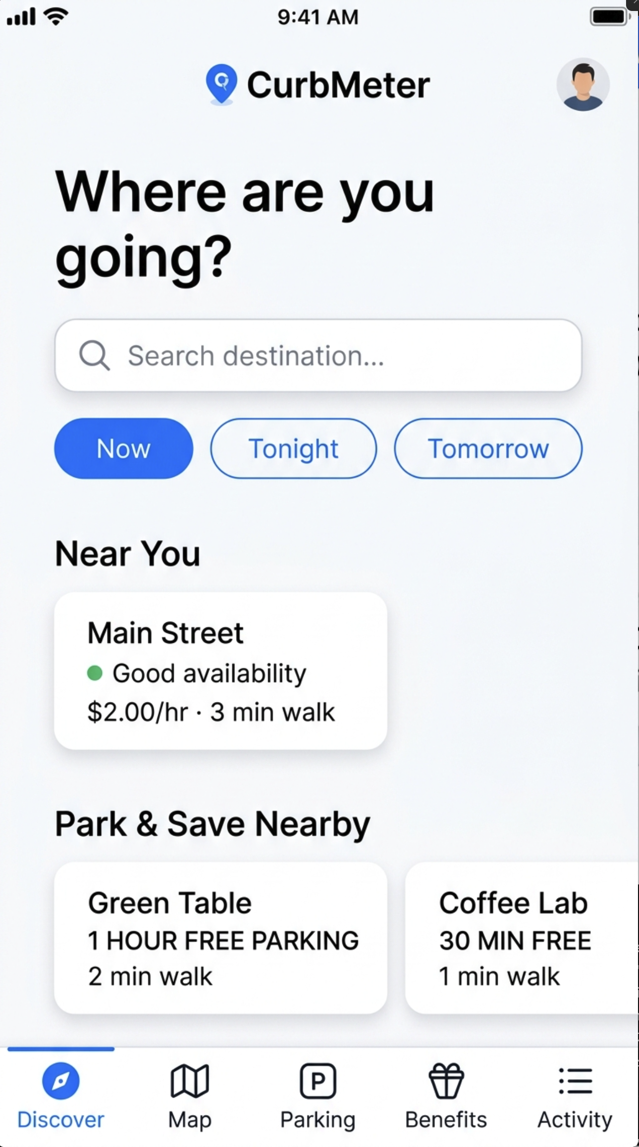CurbMeter Discover Home