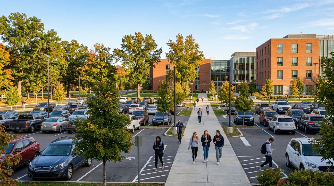 University campus parking
